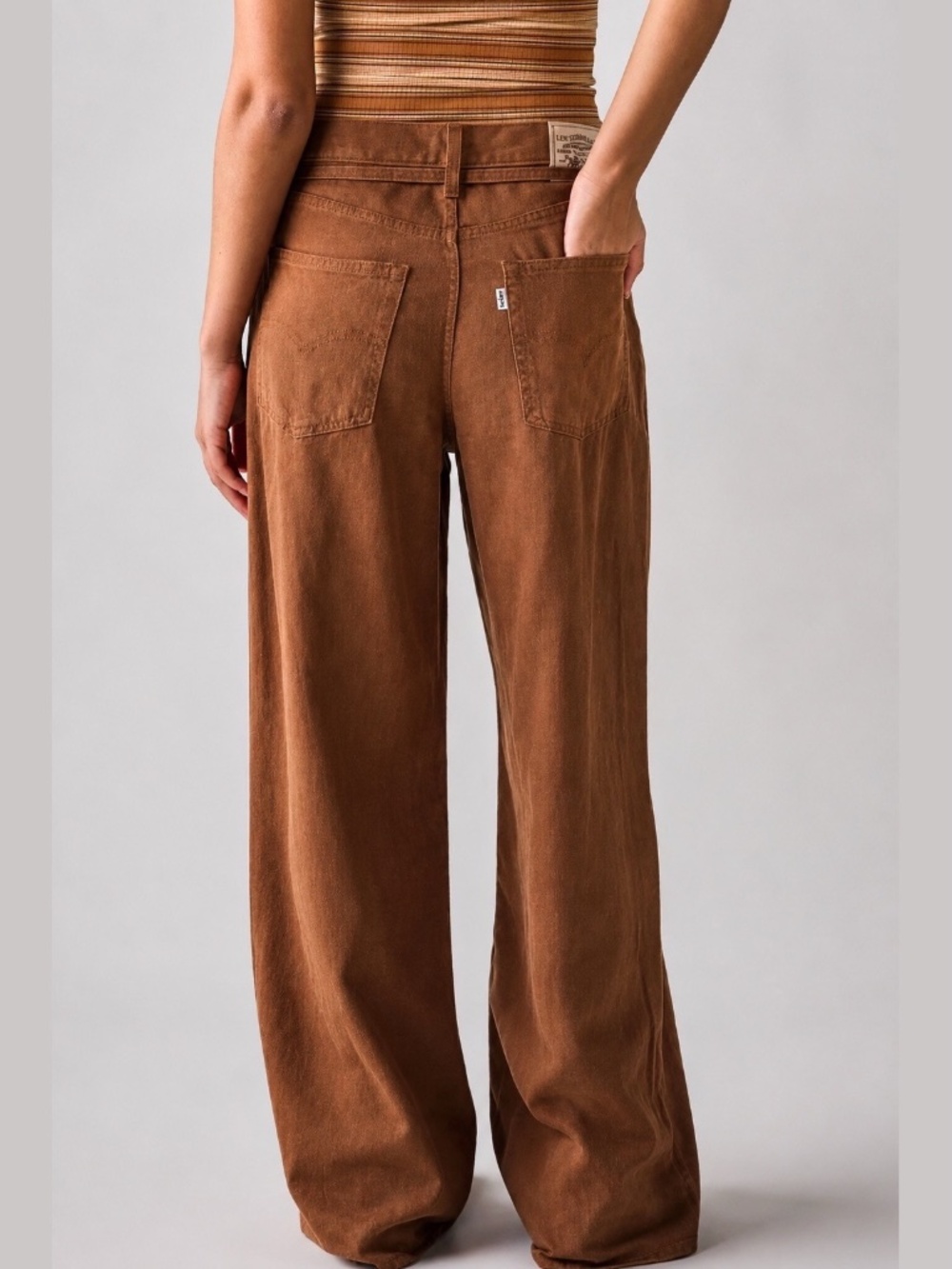 NWT Levi’s Brown Linen Blend Wide Leg Pants Size 24